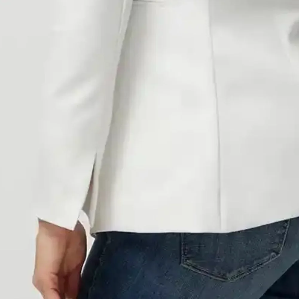 WHBM $190 WHBM® Studio Blazer Ecru Off White  10 12 14 - Picture 8 of 8